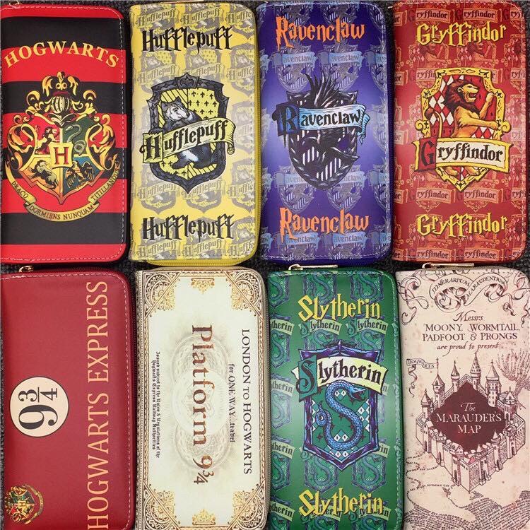 Ví bóp dài phiên bản Hogwarts- Harry Potter chất liệu da cao cấp bốn nhà Gry, Sly, Rav, Huf