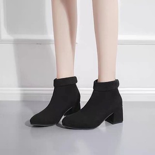 [HÀNG ODER] Boots da lộn cổ ngắn khoá sau - kèm ảnh thật