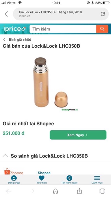 Bình giữ nhiệt Hot&Cool Lock&Lock