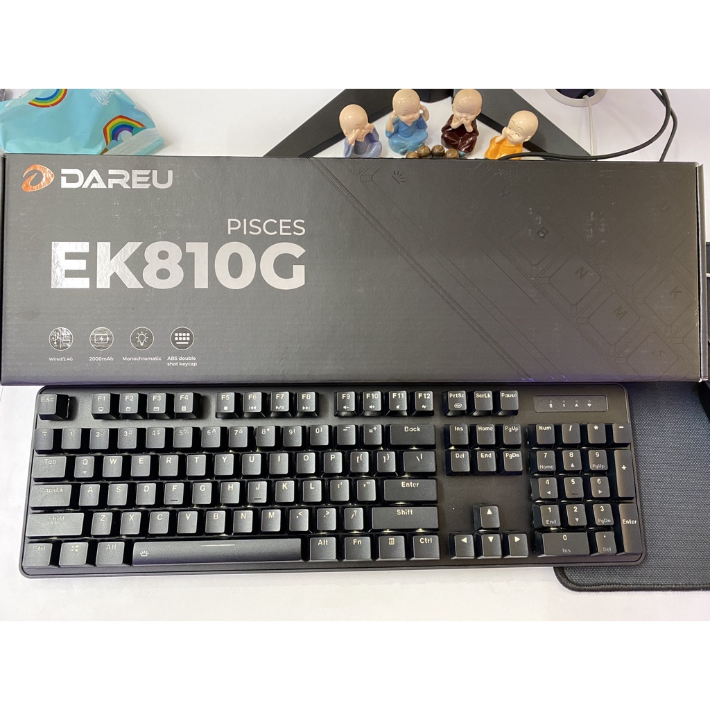 Bàn phím cơ không dây DAREU EK810G BLACK (Blue| Brown| Red D switch)