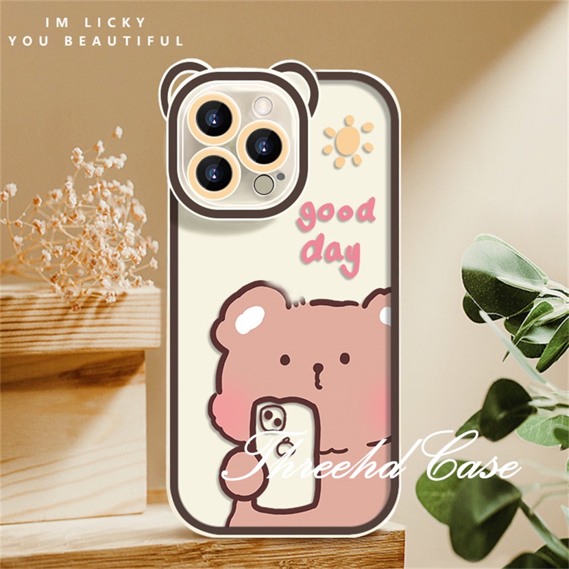 Ốp Điện Thoại Mềm In Hình Gấu Dễ Thương Cho iPhone 14 13 12 11 Pro Max SE2020 X XR Xs Max 7 8 Plus