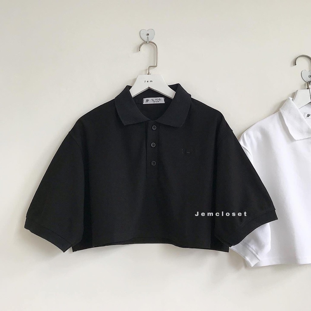 Áo Croptop Polo Nữ JEMCLOSET Croptop Form Rộng PYNY Thỏa Mái Nhiều Màu Siêu Cá Tính Mix Đồ Dễ Dàng 10103