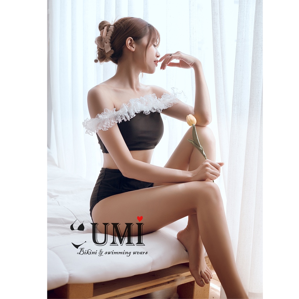BIKINI Bèo Nhún Trễ Vai - BIKINISTORE - Màu Đen