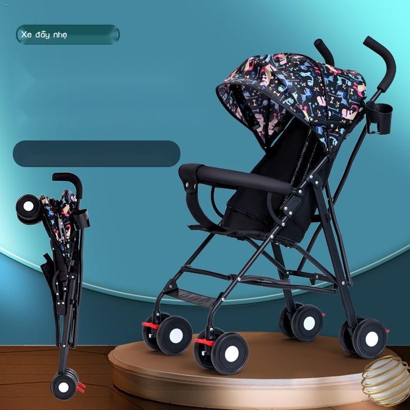Xe đẩy trẻ em nhẹ và có thể gấp gọn có thể ngồi và nằm xuống của trẻ em bé em bé đi ra ngoài để đẩy một chiếc ô nhỏ bé t