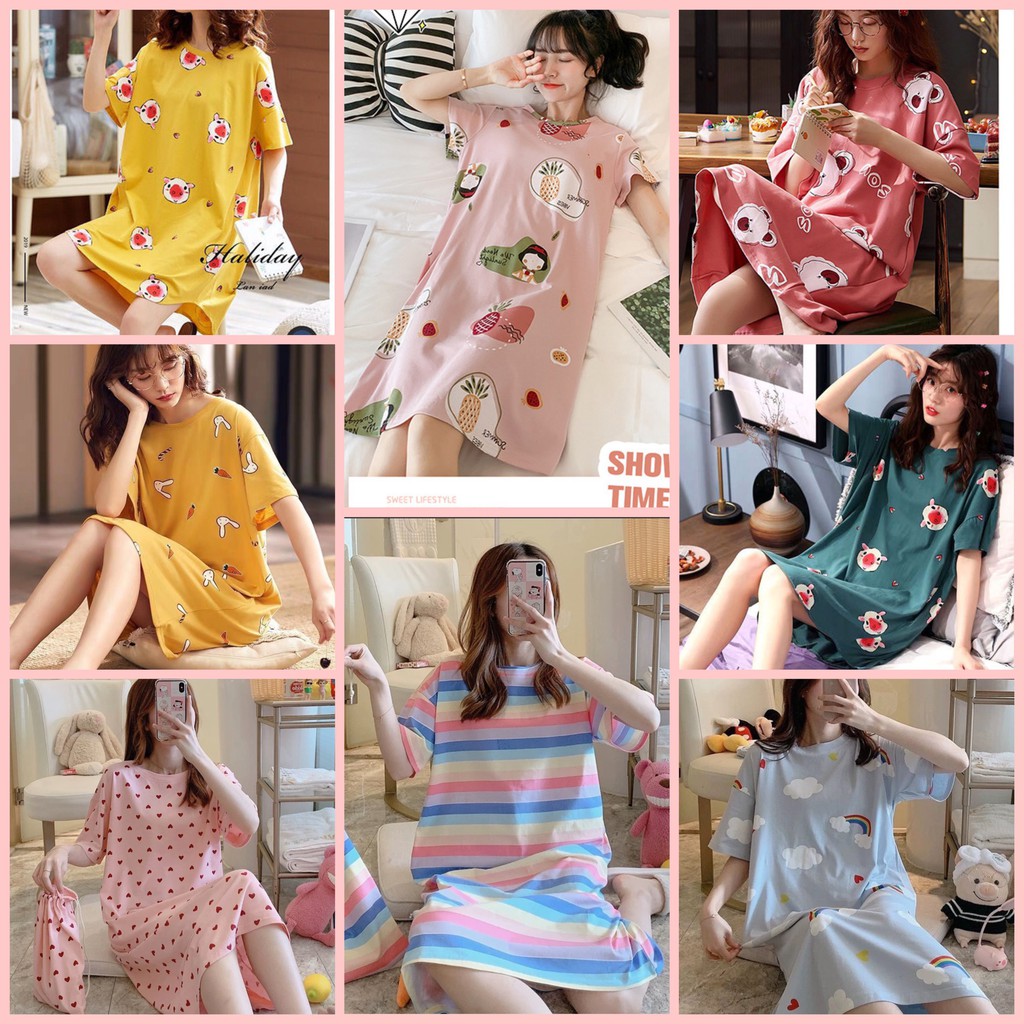 Váy ngủ hoạt hình cute đồ ngủ mặc nhà mềm, mát, mỏng sia clothing