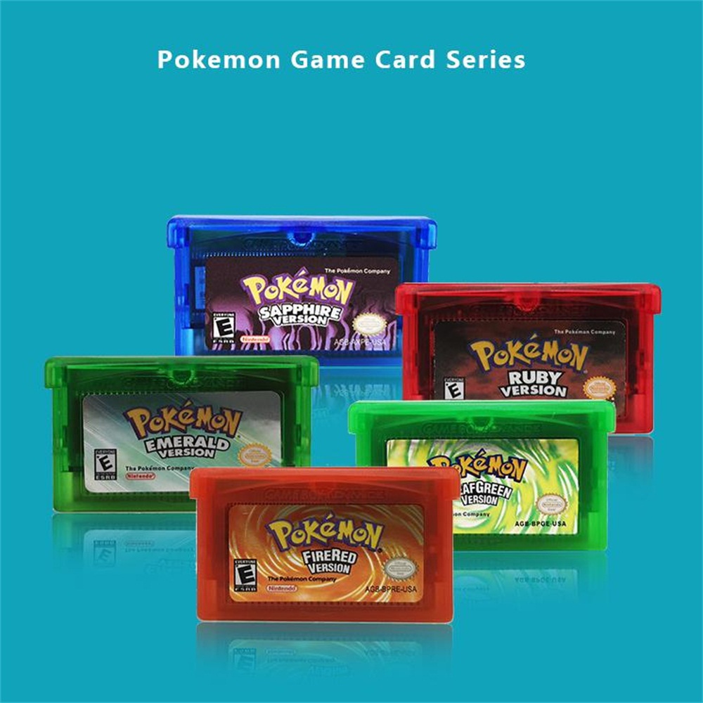 Fan Advance Gameboy Cartridge Game Card For Pokemon NDSL GBC GBM GBA SP 5 Styles