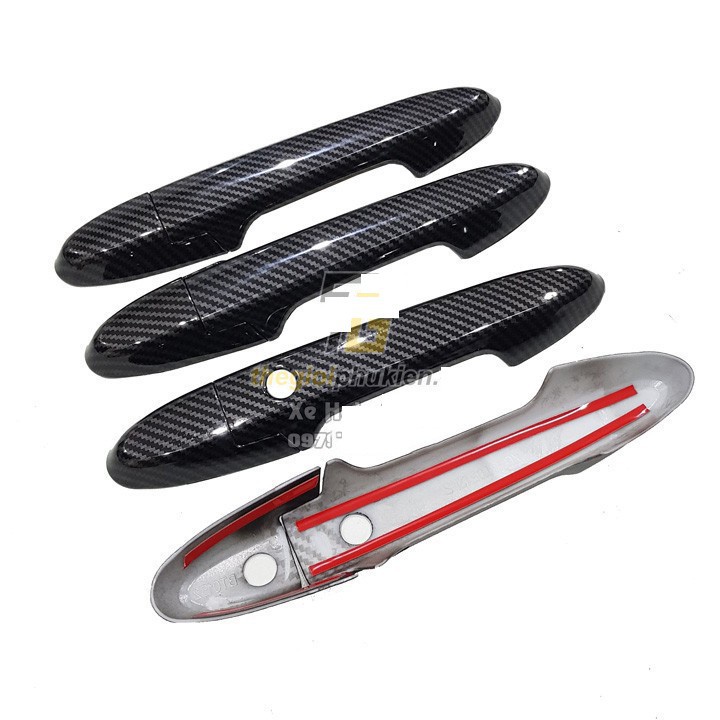 Ốp tay nắm, hõm cửa cacbon xe City 2016-2020, 2021-2023 vân cacbon cao cấp
