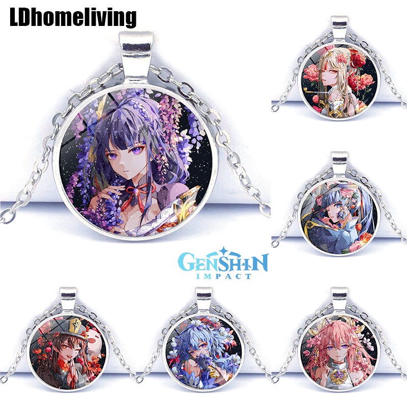 Genshin Vòng cổ Mặt Thủy Tinh Plexiglass Tác Động Tốt zhongli Minden shogun ganyu