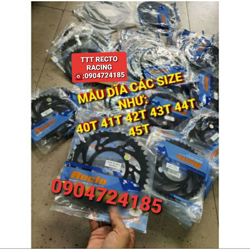 NHÔNG DĨA EXCITER 150/EXCITER 155/FZ 150/TFX 150/ 36T 37T 38T 39T 40T 41T 42T 43T 44T 45T 46T 47T 48T 49T RECTO