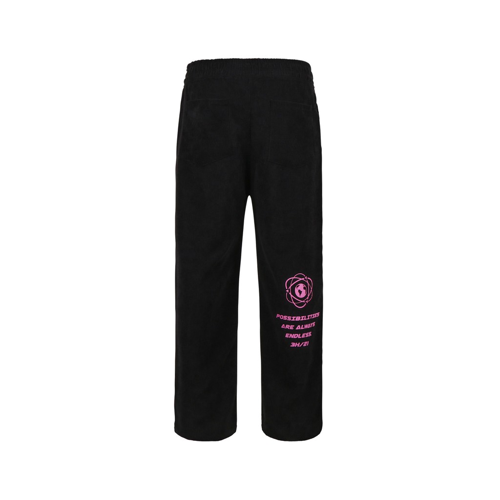 Quần Dài Ống Rộng EndLess Vải Nhung Form Ống Suông Unisex Chất Liệu Ticke Màu Đen
