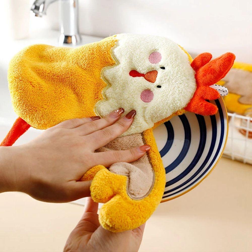 Khăn Lau Tay Treo Tường Trang Trí Bằng Vải Nhung San Hô Dày Dặn Thân Thiện Với Làn Da