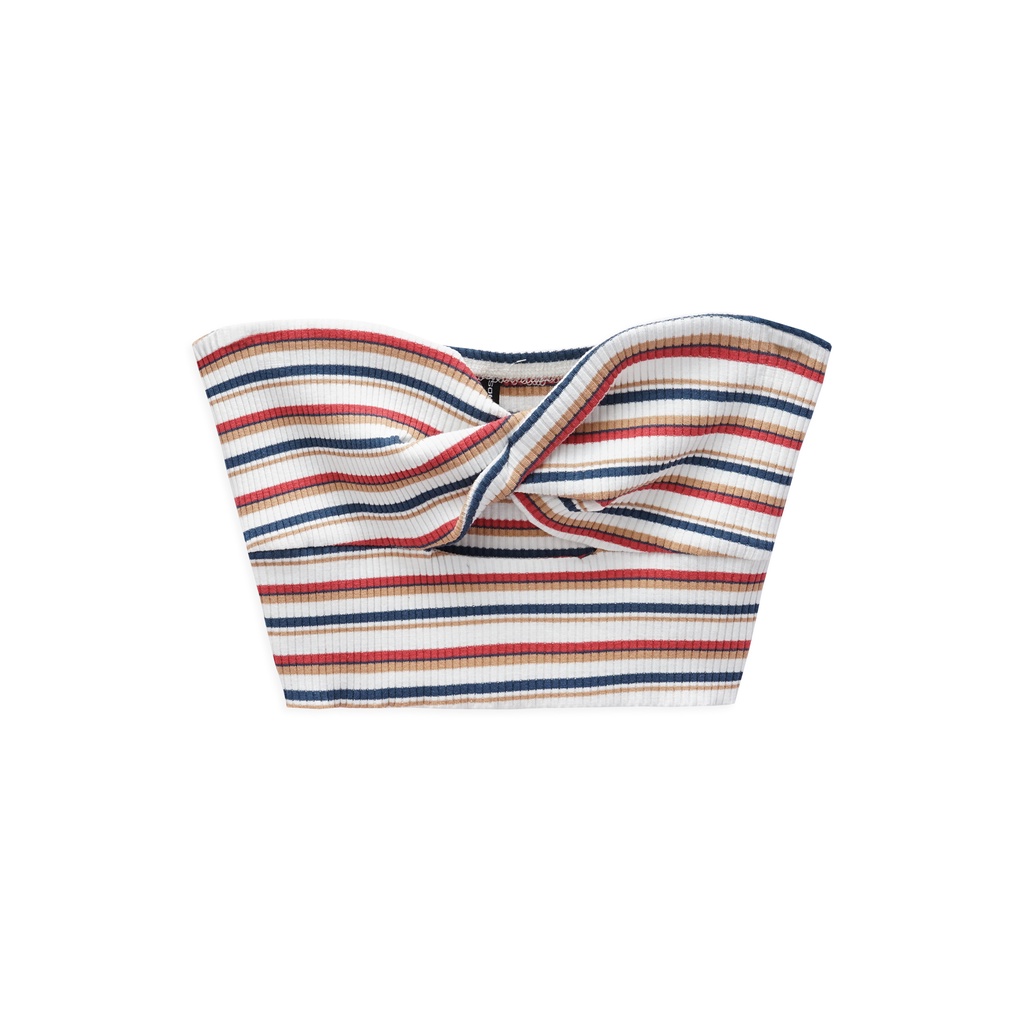 Áo Croptop Nữ Sleeveless Twisted , Chất Vải Thun Sọc Thoải Mái , WC000182,SOMEHOW