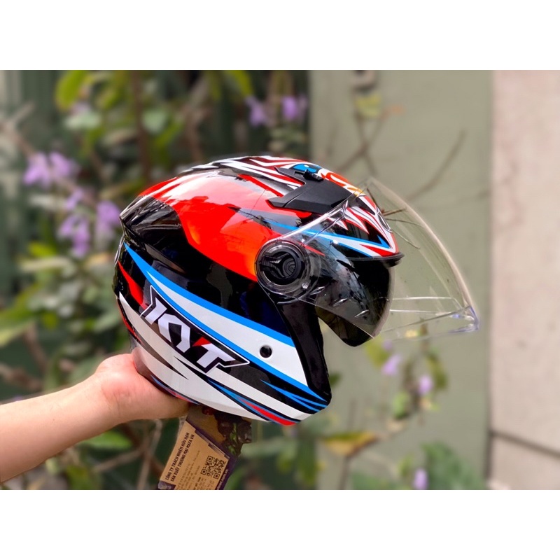 Mũ Bảo Hiểm 3/4 M268 2 kính Tiger Bassani cực đẹp , Lên logo kyt , Bảo hành 12 tháng