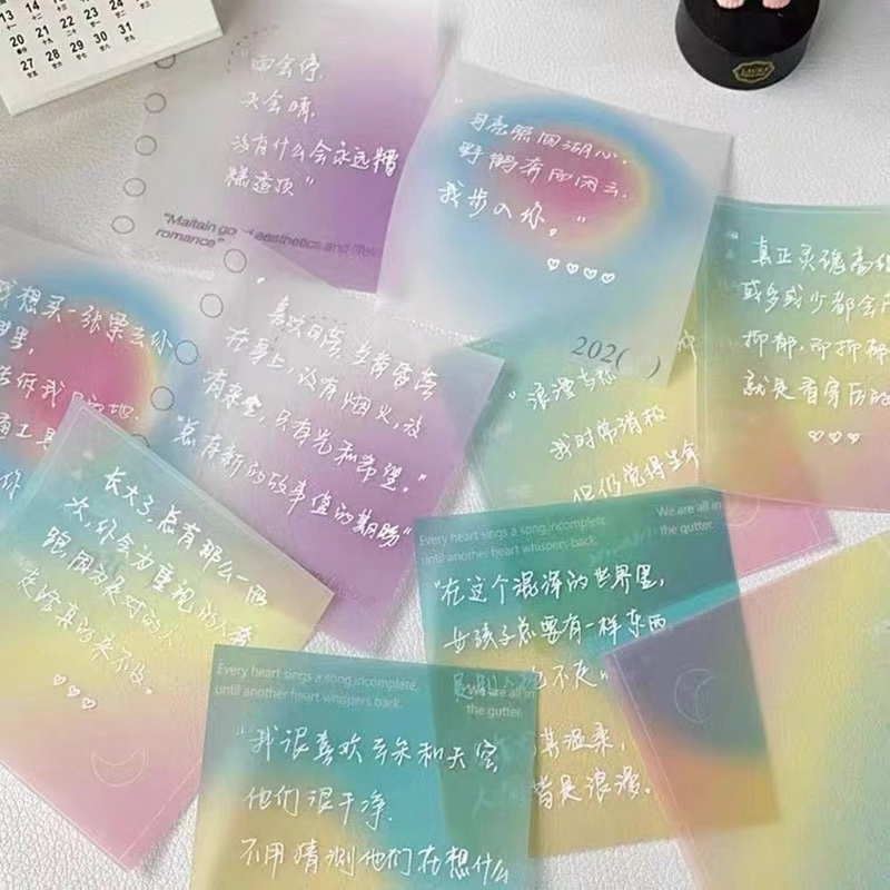 Giấy Dán Ghi Chú Màu Gradient Trong Suốt Cho Học Sinh