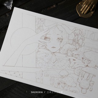 Set lineart chủ đề Nấm, artist Thụ Hạ Hạ Hạ.