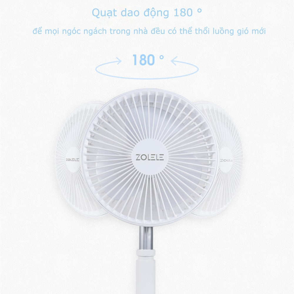Quạt tích hợp loa không dây Âm nhạc XIAOMI ZOLELE 7200mAh Audio Foldable Fan P10S | BigBuy360 - bigbuy360.vn