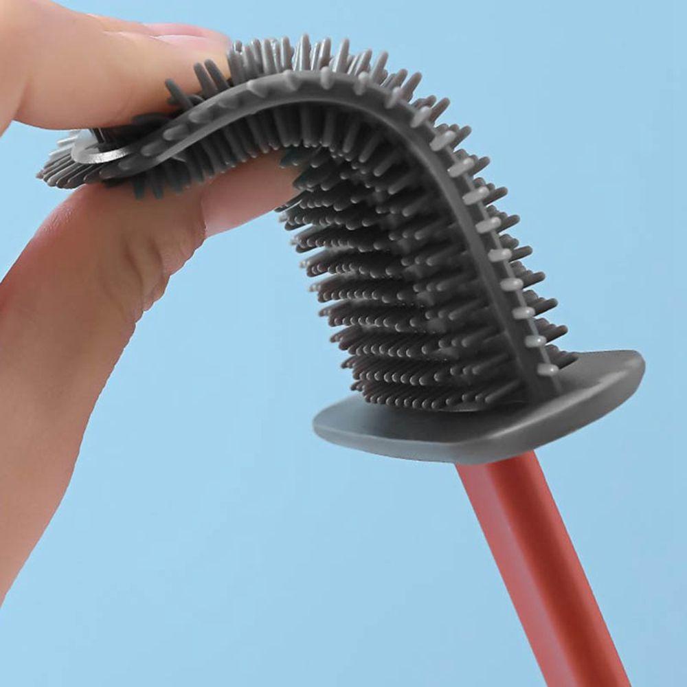 Giá Đỡ Bàn Chải Vệ Sinh Toilet Đầu Phẳng Gắn Tường Bằng Silicon Tiện Dụng