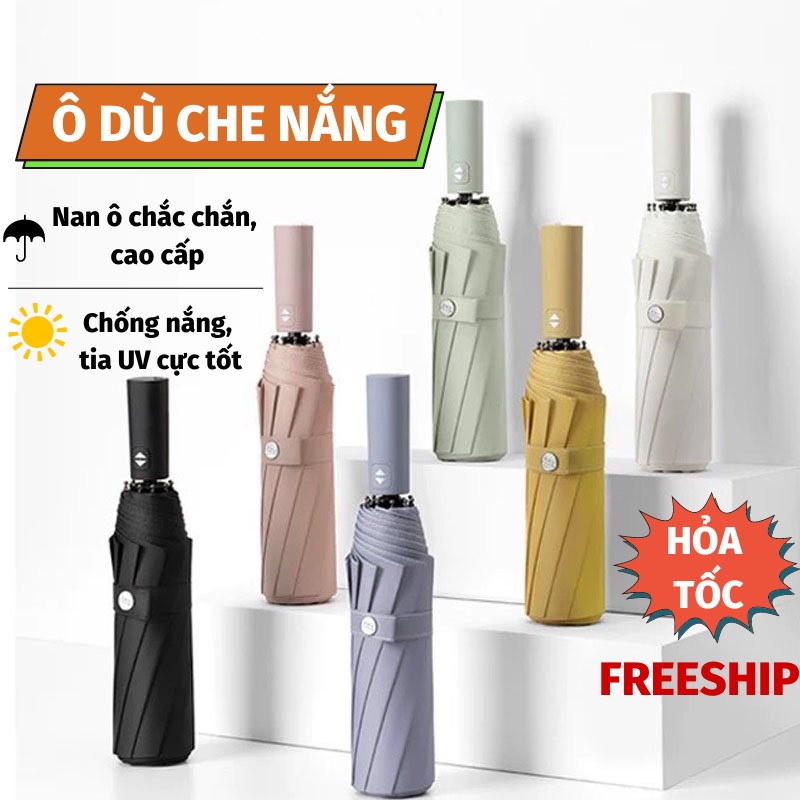 Dù Gấp Gọn Ô Che Mưa Nắng Cao Cấp Gấp Gọn 12 Nan Tán Rộng Chống Thấm Dù Che Mưa Toki