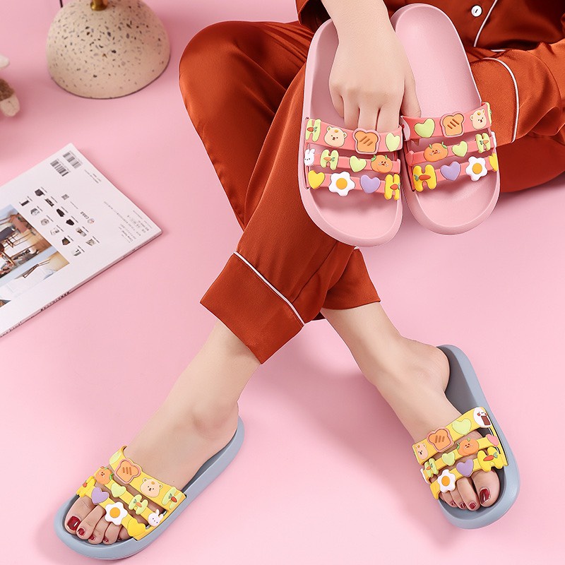 DÉP NỮ QUAI NGANG ĐÍNH CHARM, SIÊU MỀM PHONG CÁCH HÀN QUỐC