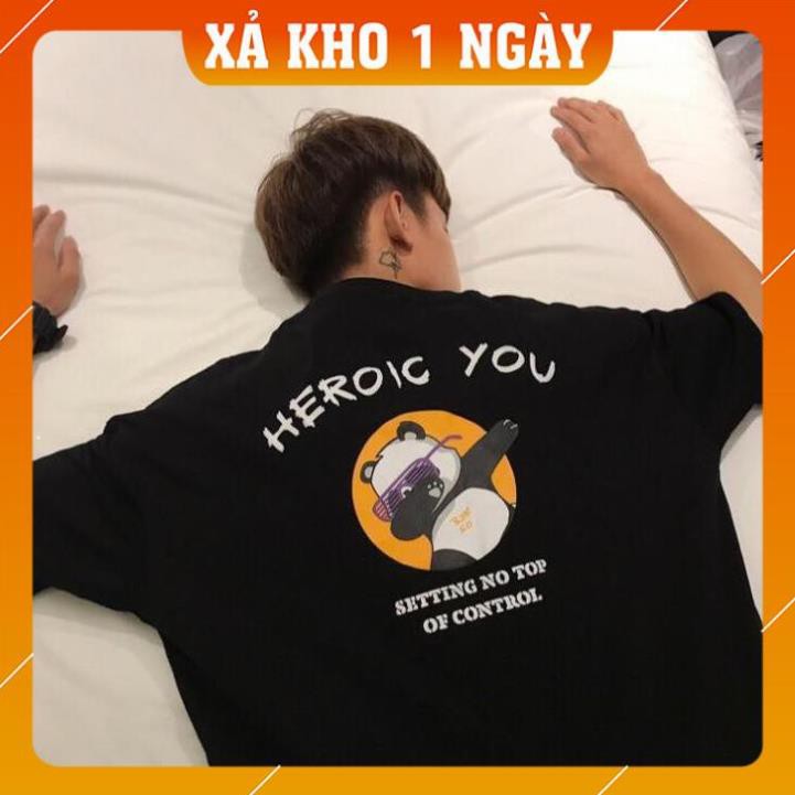 [Mã WARN20 giảm 20k đơn 150k] [HOT TREND] Áo Thun Nam Cổ Tròn, Áo Thun Tay Lỡ Nam, In Hình HEROIC YOU FreeSize | BigBuy360 - bigbuy360.vn