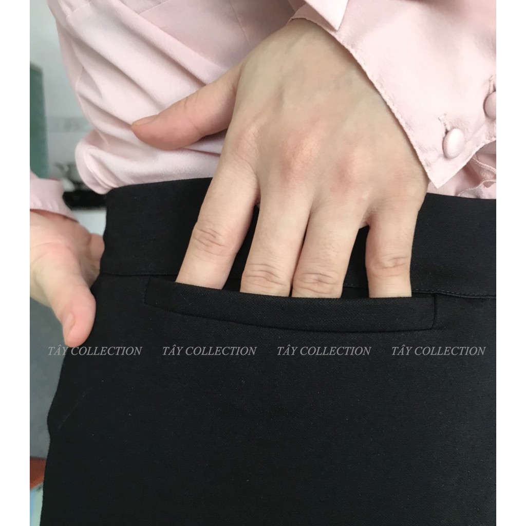 Chân Váy Bút Chì Tây Collection Vải Thun Cao Cấp Có Túi Moi Phía Trước, Dài 55cm Có Big Size CV26