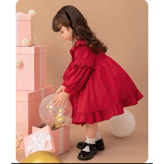 Váy Melisa đỏ viền bèo