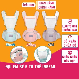 Địu Em Bé 6 Tư Thế INBEAR- Chống Gù, Có Lưới Tổ Ong Thoáng Khí