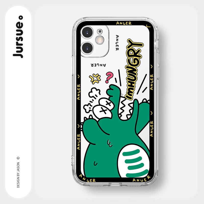Ốp lưng JURSUE viền vuông hoạt hình dễ thương đẹp cho iPhone 13 12 11 Pro Max SE 2020 X XR XS ip 8 7 6 6S Plus kute Y206