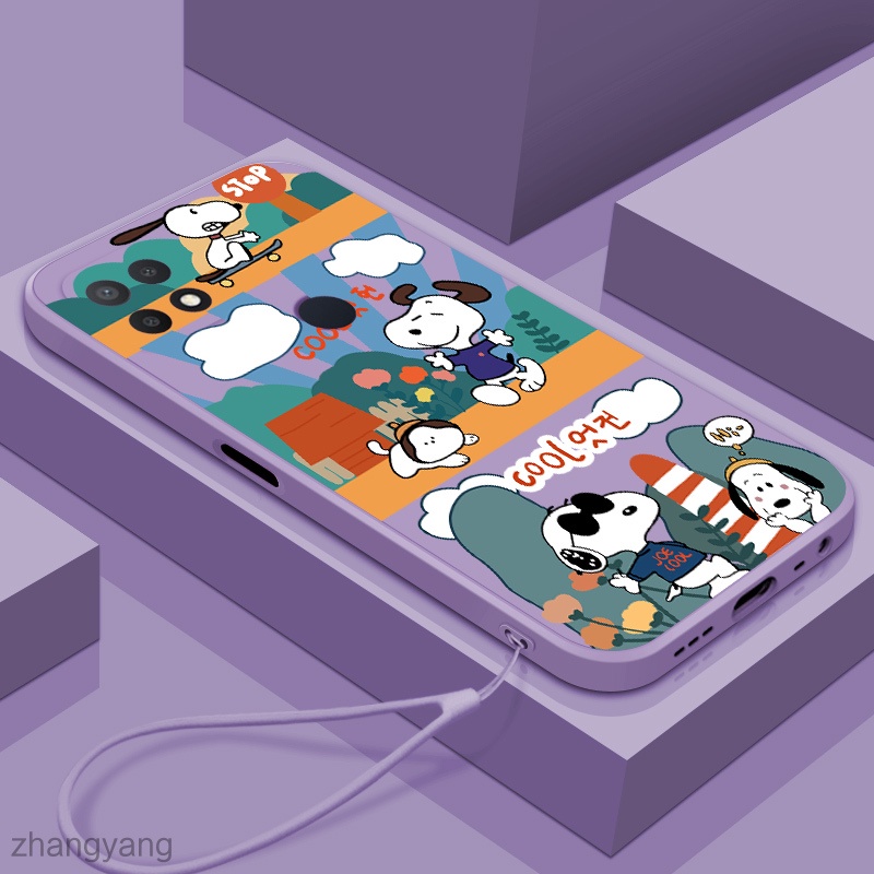 Ốp Điện Thoại Silicon In Hình Snoopy Dễ Thương Cho oppo a15s a15