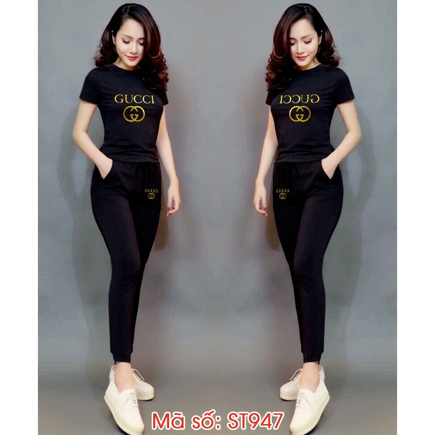 Set nguyên bộ đồ thun quần dài tay ngắn