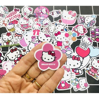 bộ 10 - 50 sticker hello kitty decal chống nước ( random hình)