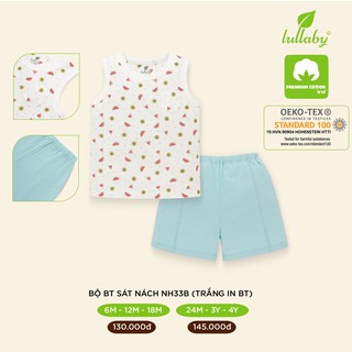 Combo 2 bộ sát nách cotton vân thoáng Lullaby 3Y, 4Y