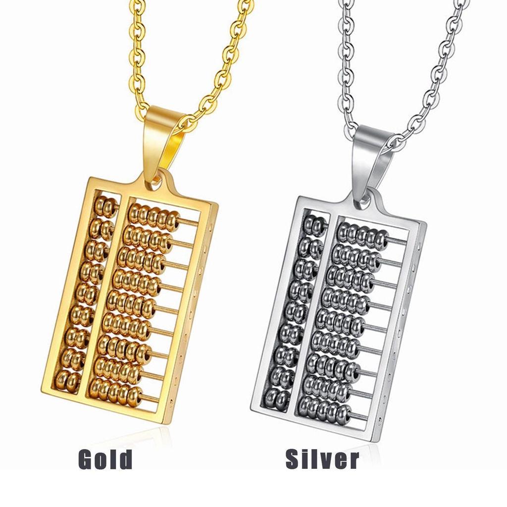Vòng cổ Bằng Thép Không Gỉ 18K Hình Bàn Tính Độc Đáo