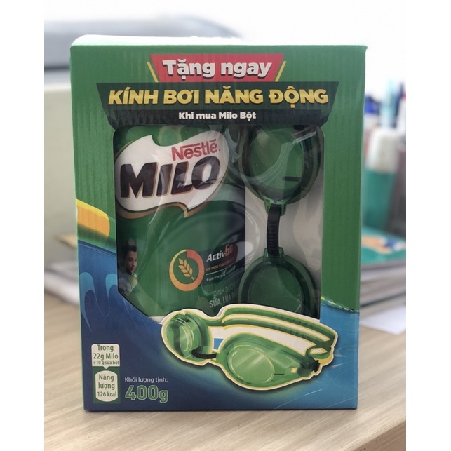 Milo hũ 400gr tặng kèm kính bơi năng động