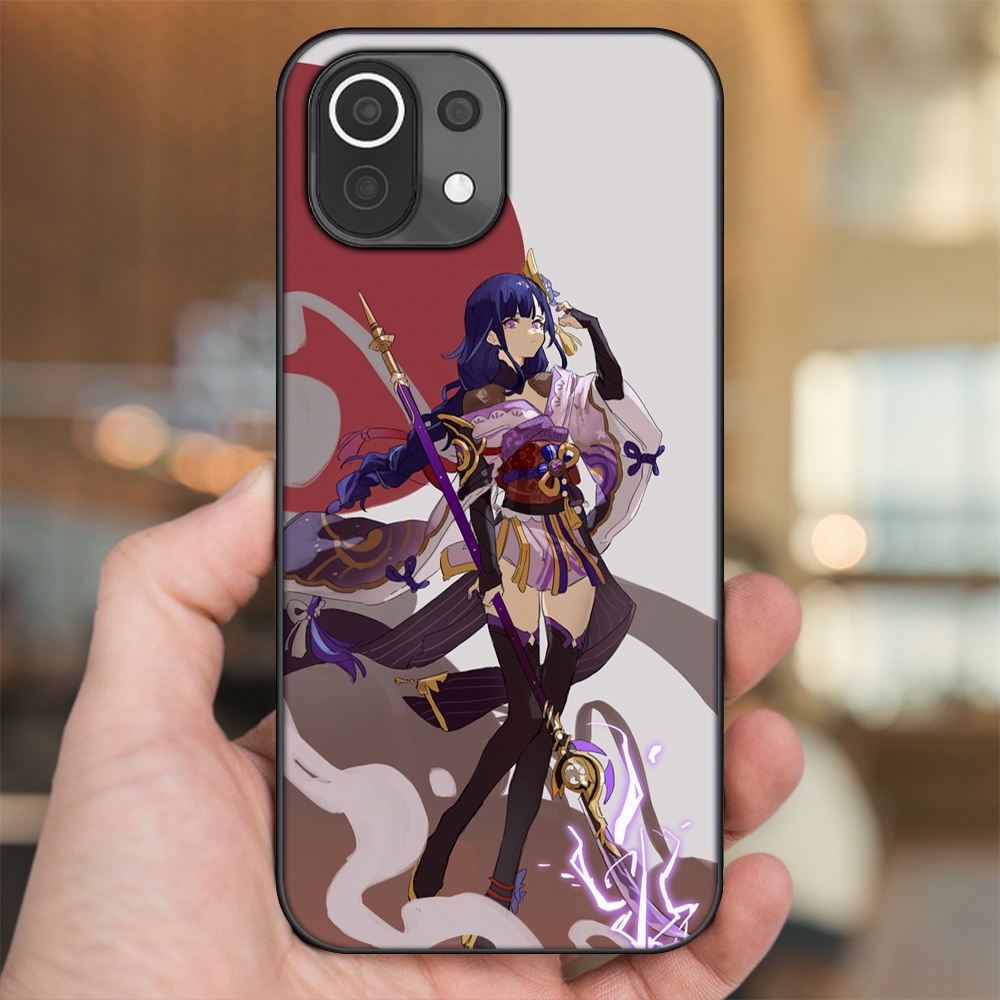 Ốp lưng Xiaomi Mi 11 Lite viền đen in hình Raiden Shogun Genshin Impact