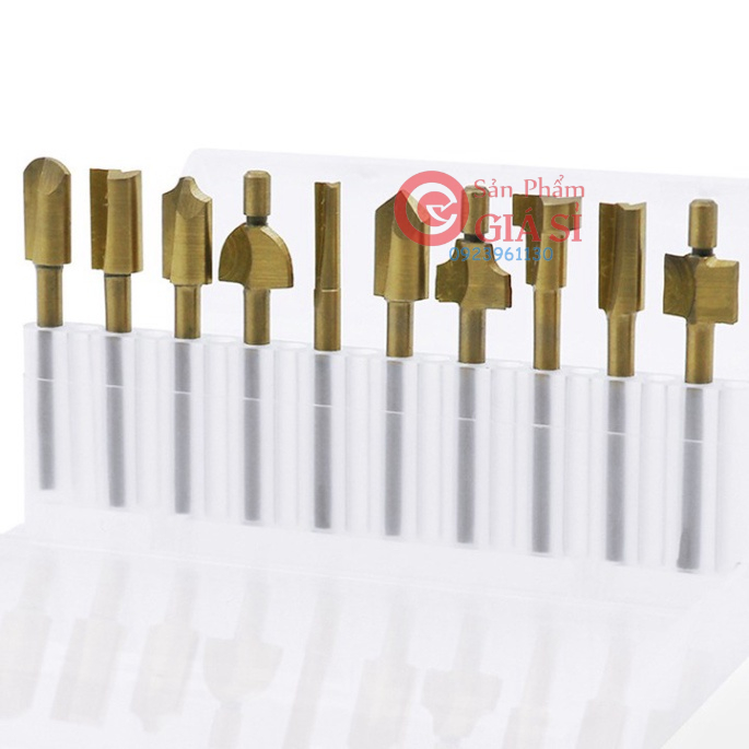 Bộ 10 đầu mũi mài khắc nghề gỗ lũa cán 3mm phú Titanium ❤️freeship❤️