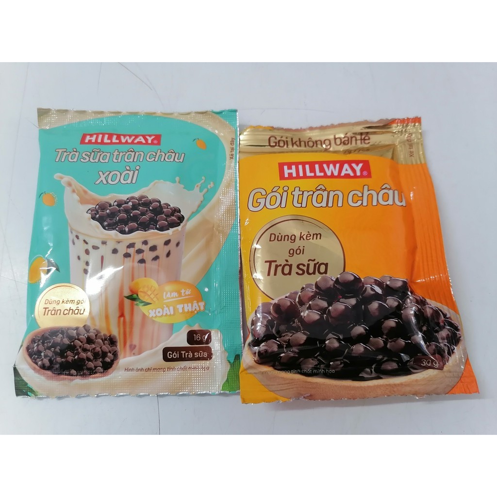 [46g – (Gói lẻ) Xoài] Trà sữa Trân châu vị xoài [VN] HILLWAY Mango. Bubble Milk Tea (btn-hk)