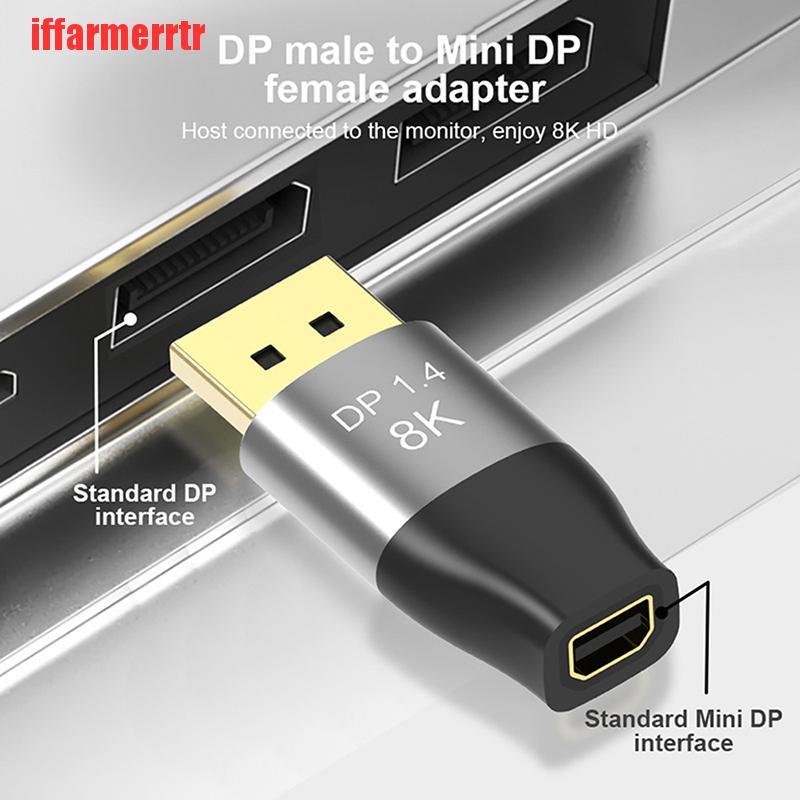 {iffarmerrtr}8K 60Hz Mini DP to DP Adapter 4K 144Hz DisplayPort Converter for Computer PC LKZ