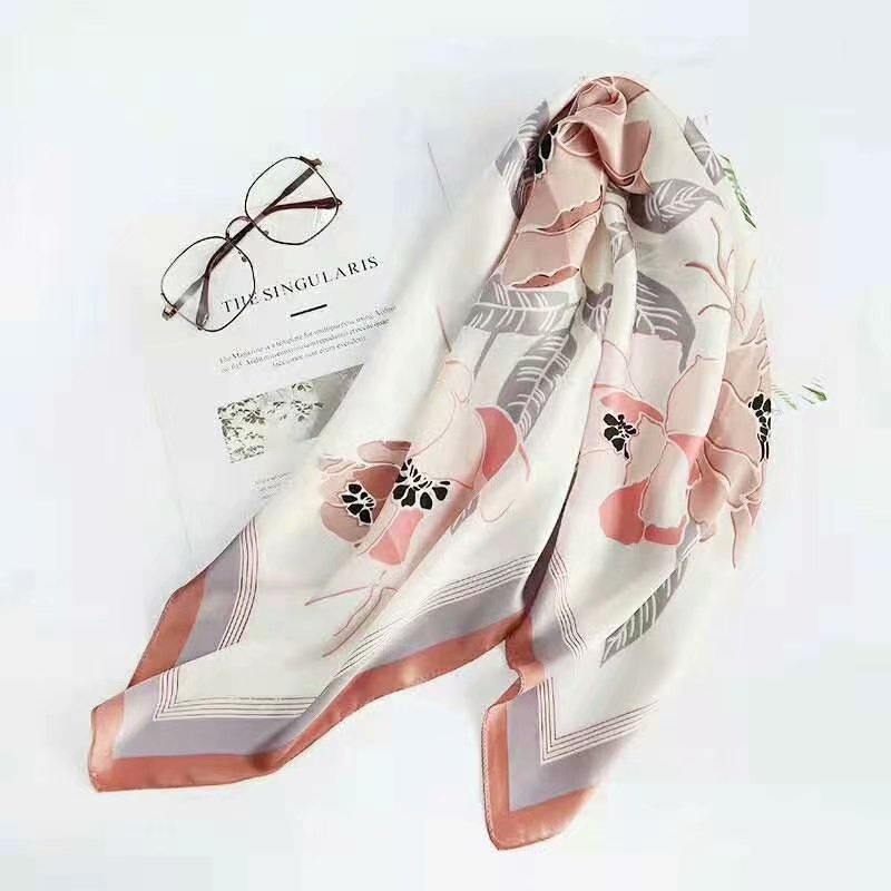 Khăn Choàng Lụa In Hình Vuông 70CM (27.5*27.5 Inches) WJ1026-90