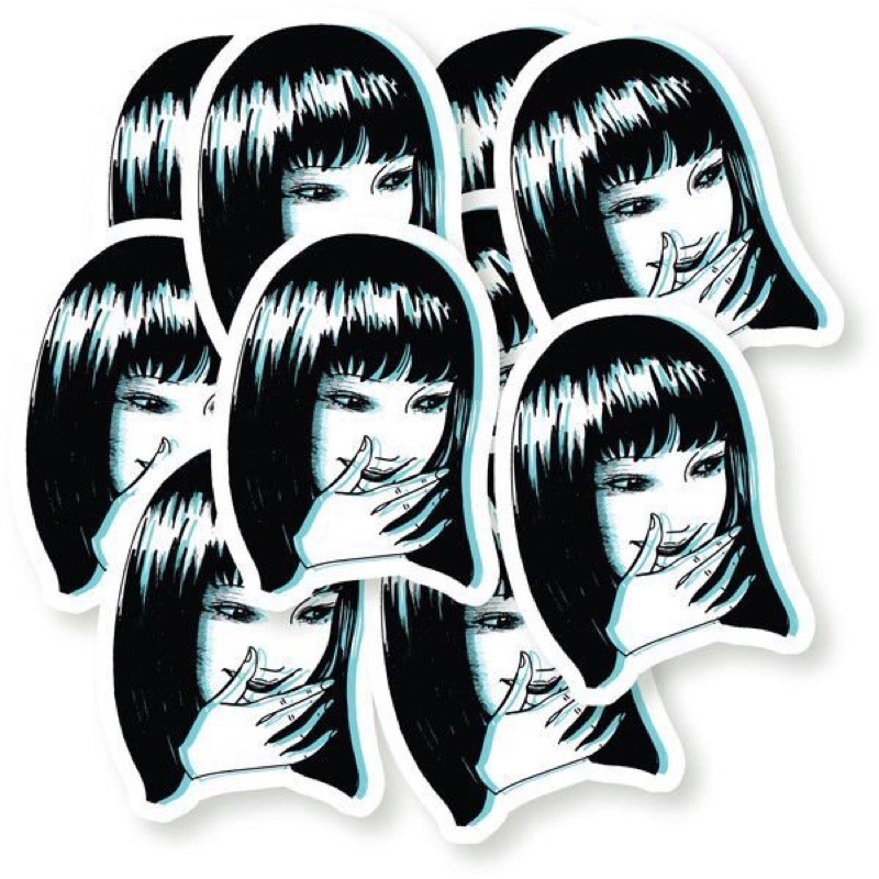 combo 30-60 cái sticker kinh dị jurrjilto decal bóc dán/ hình dán jurrjilto kính dị