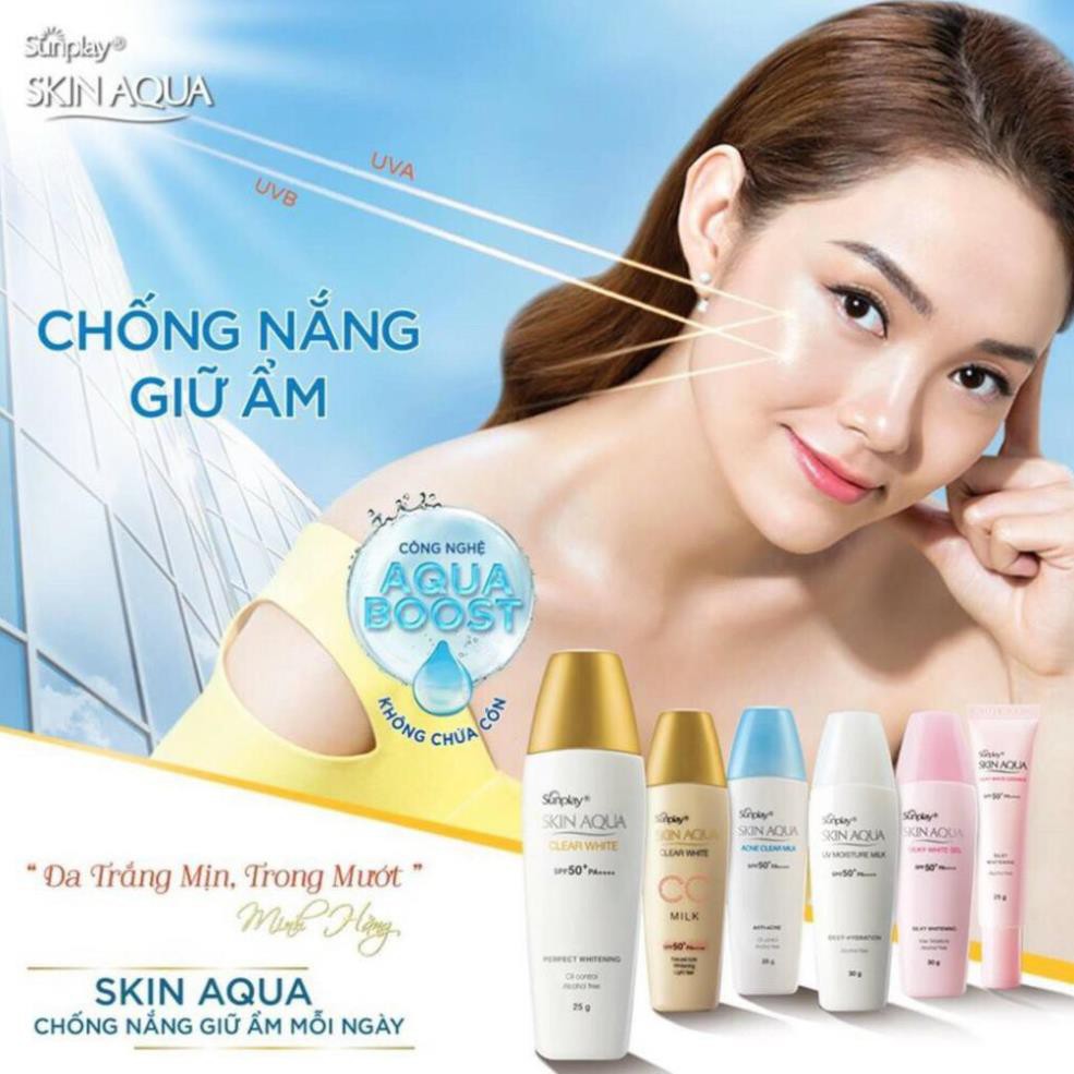 Kem chống nắng dưỡng ẩm hàng ngày Sunplay Skin Aqua UV Moisture Milk 30g  .