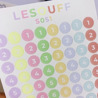 S051 - STICKER SỐ NHIỀU MÀU - PLANNER - BULLET JOURNAL