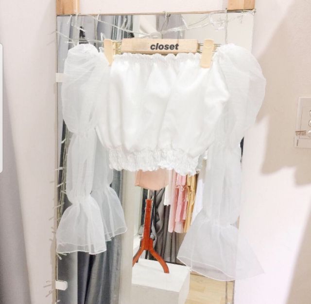 Áo trễ vai nhún chỉ eo | BigBuy360 - bigbuy360.vn