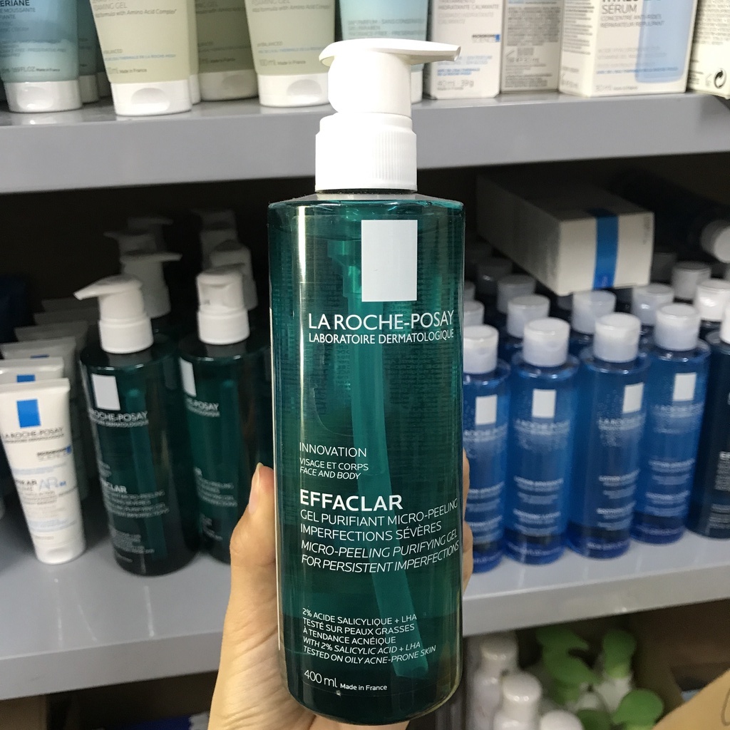 Sữa Rửa Mặt & Sữa Tắm La Roche-Posay Effaclar Micro-Peeling Gel Cleanser làm sạch & giảm mụn 400ml