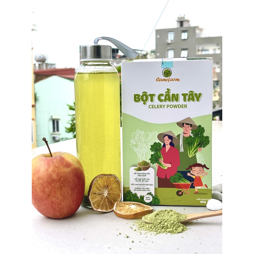 Combo 2 Bột Cần Tây 100% Nguyên Chất CAMIFARM Hỗ Trợ Giảm Cân, Thanh Lọc Cơ Thể Túi 80G