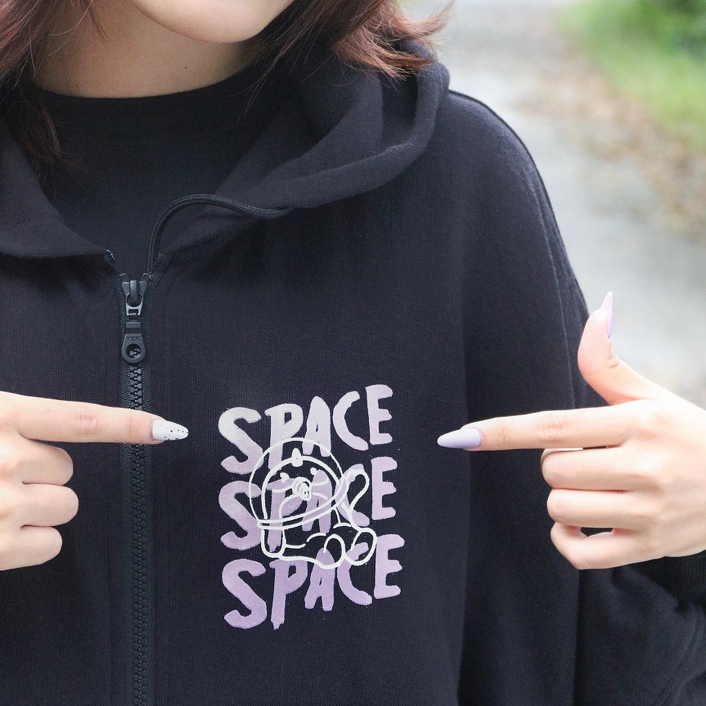 Áo khoác Zip Hoodie nỉ khóa kéo 2 chiều SPACE (Tặng kèm túi Tote)