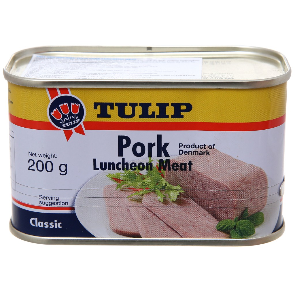 Thịt heo Pork Luncheon Meat Classic Tulip hộp 200g hsd 2022