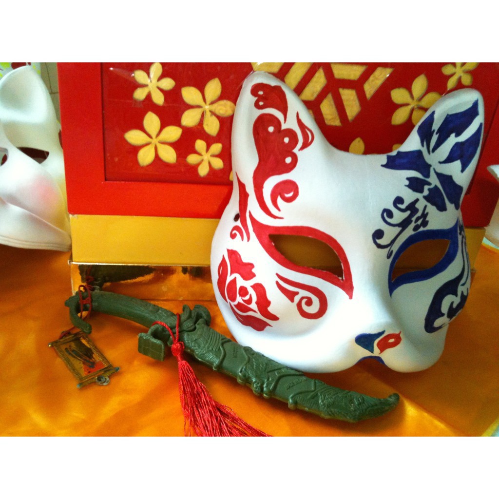  Mặt nạ cáo họa tiết xanh đỏ cosplay |shopee. Vn\Shopdenledz  WALL IN ONE