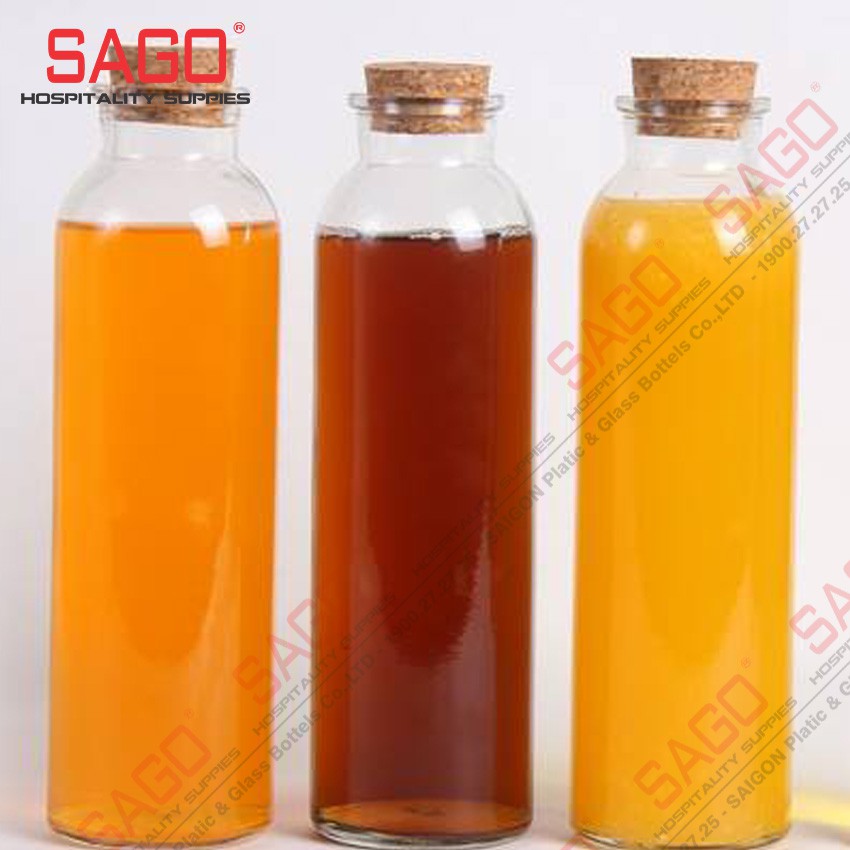 Chai Thủy Tinh Tròn Nút Gỗ 350ml | 500ml , Thủy Tinh Cao Cấp