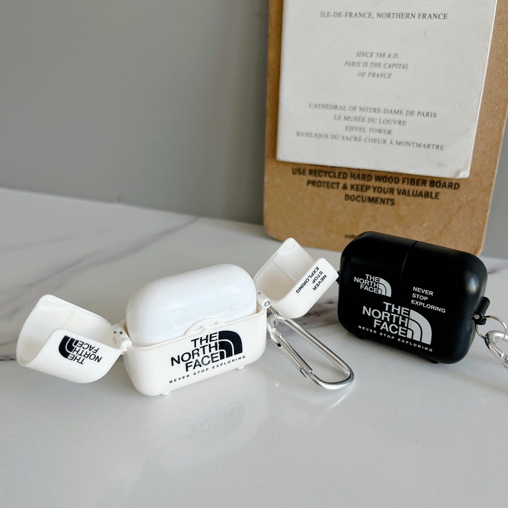 Vỏ Bảo Vệ Hộp Sạc Tai Nghe Bluetooth AirPods 1 2 pro 3 2021 gen3 Bằng Silicon Họa Tiết Trắng Đen Đơn Giản Kèm Móc Treo Tiện Dụng